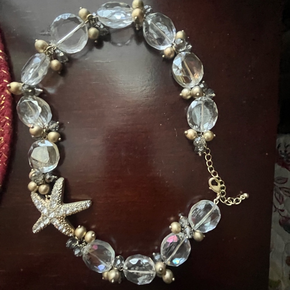 Gold and Silver Starfish Charm Necklace